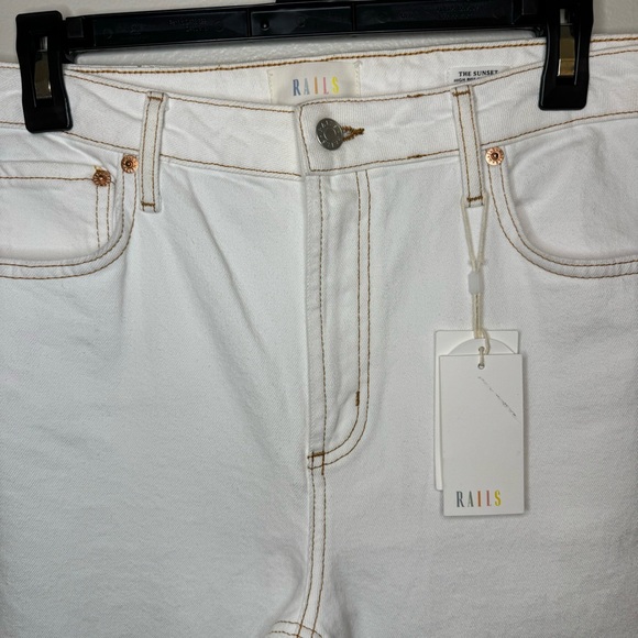 NWT RAILS The Sunset High Rise Slim Flare White Jeans Women Size 30 - Picture 4 of 8